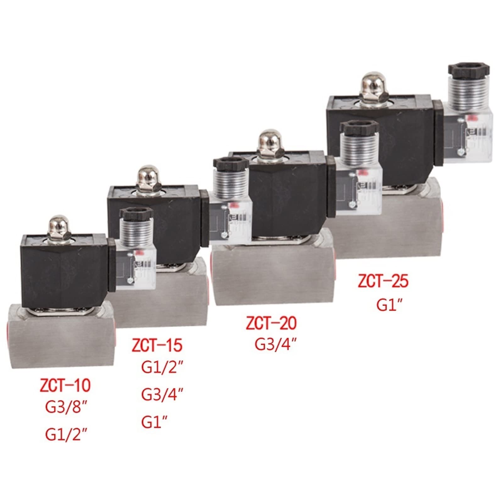 Válvula solenoide de pistón antiséptico de Acero Inoxidable, Normalmente Cerrada, for Agua, líquido, Aceite, Gas, Vapor, válvulas de 2 vías, 150 °C, 1 Unidad(AC 24V,0.5 Inch)