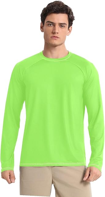 ODAWA Mens Uv Protection Shirts Elegant Light Blue Thin Mens Long Sleeve Uv Protection Cooling Shirts Small