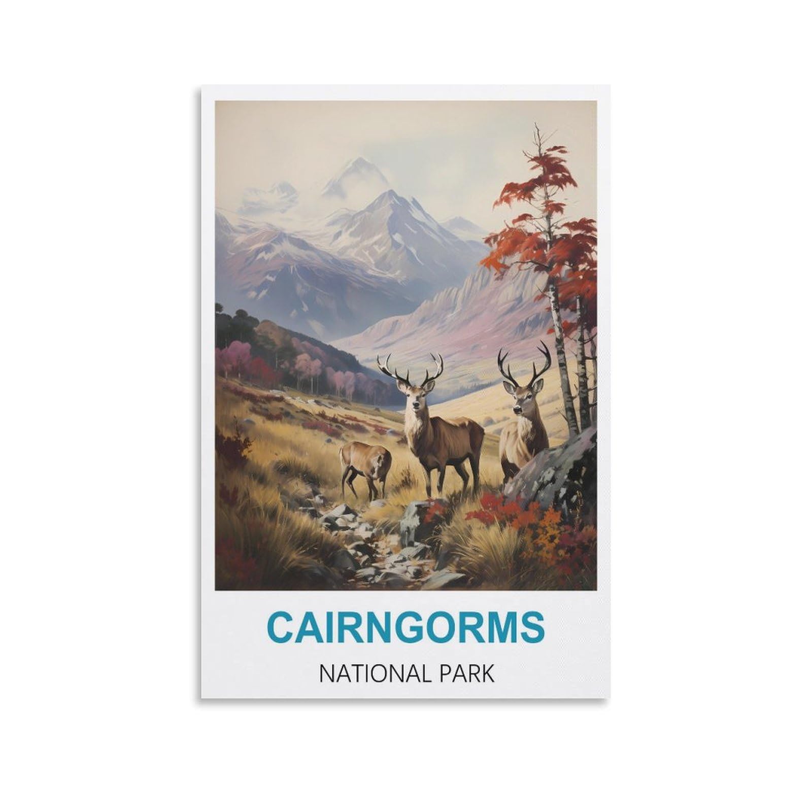 Vintage Metal Tin Wall Sign Cairngorms Scotlands Art Plaque Poster Wall Decor for Home Tool Room Bar Club Restaurant Cafe 30x30cm