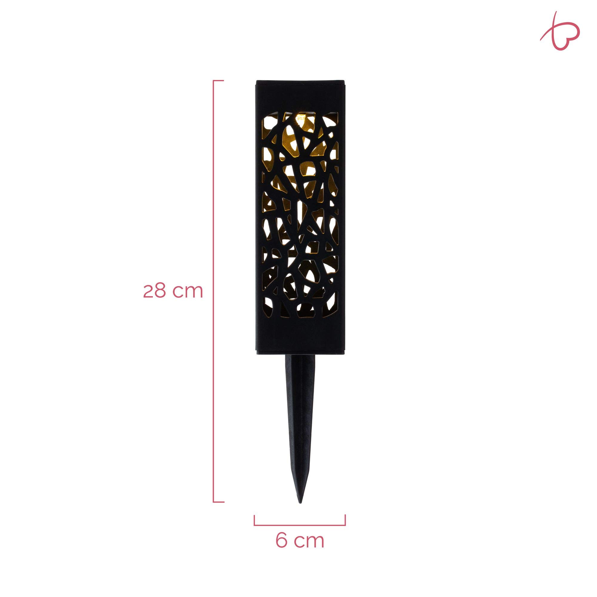 Pauleen 48073 Set de 4 Pinchos solares Sunshine Mood Color Negro, para el Exterior-balcón o jardín, 0.02 W