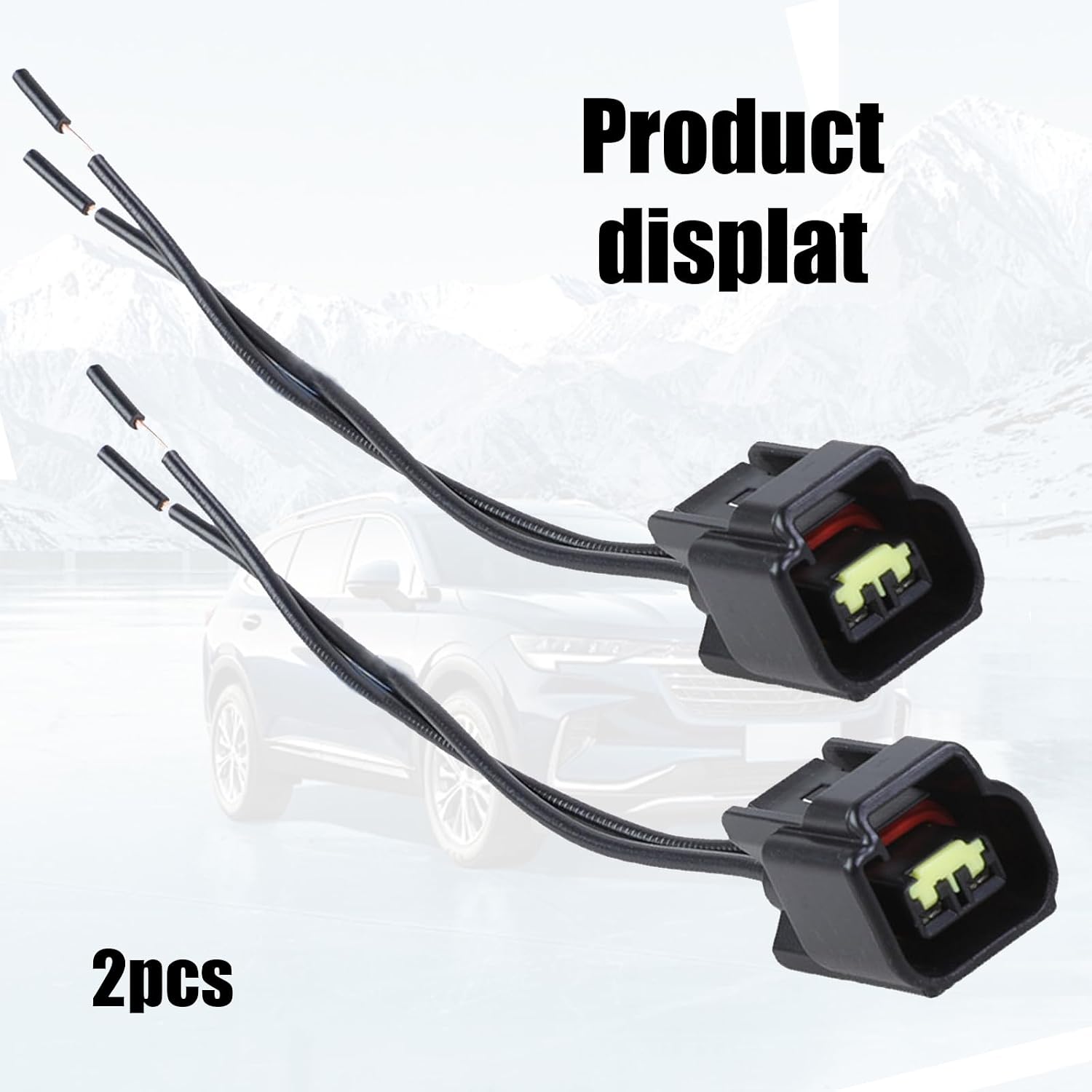 2 PCS Automotive DJ7022Y-2.3-21 Ignition Coil Plug, High Voltage Package Camshaft Position Sensor Connector Harness, Two-pin Plug Play Replacement Accessories, Compatible with Focus (Black)