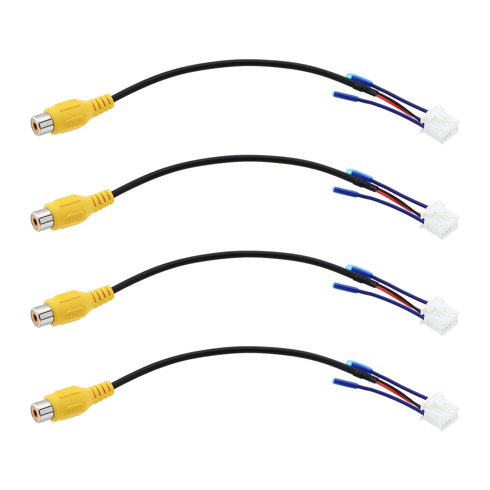 OTOTEC 4Pcs 10Pin Car Reversing Camera Cable Adaptor Rear View Large Screen Reversing Wiring Harness for Car Large Screen Machine with Camera Radio DVD