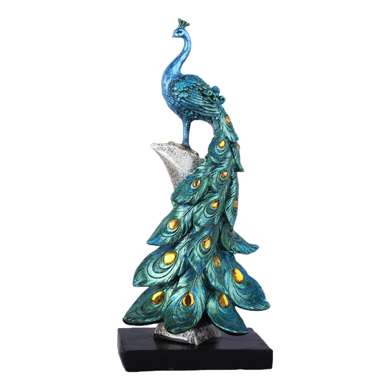Estatua de Decorativa de Resina Animales Figuras Ornamento Moderno para Mesa Escritorio Adecuada para Sala de Estar Oficina Gabinete y, Azul L, Individual