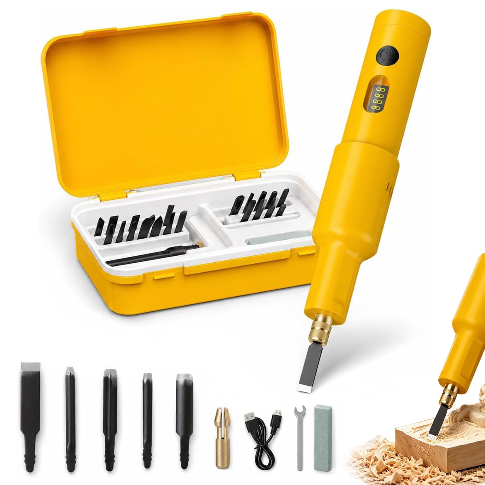 Electric Carving Tool Set, 40W Cordless Rechargeable Wood Carving Kit
