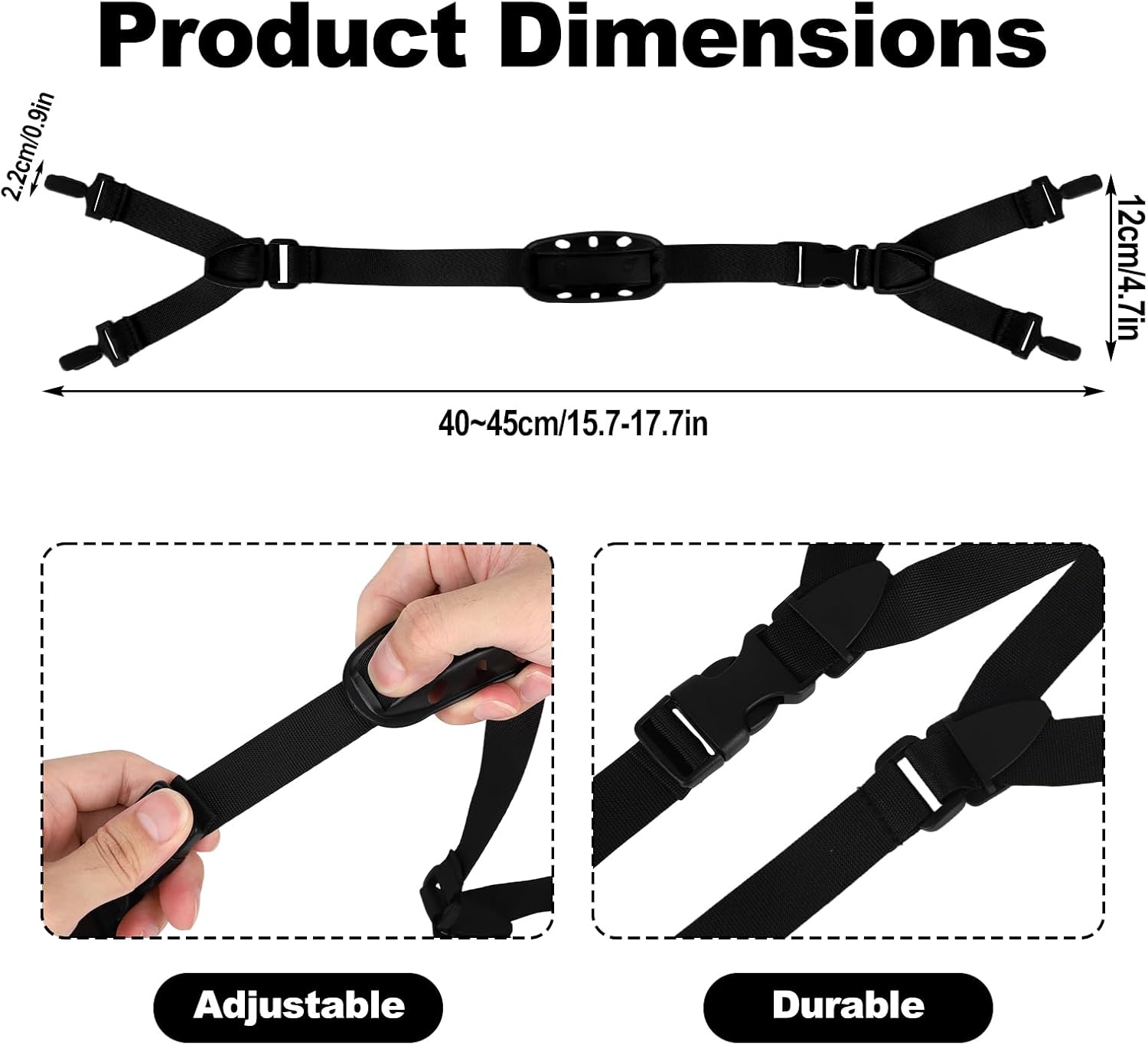 2pcs Universal Hard Hat Chin Straps, Adjustable Y-Shape Safety Helmet Strap image 2