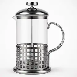 Prensa Francesa de Vidro e Aço Inox 350ML com Filtro de Alta Precisão – Ideal para Café e Chá – Design Moderno, Durável e Fácil de Usar