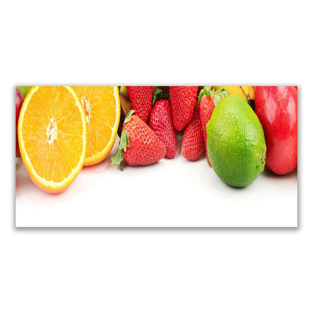 Tableau en verre trempé 140x70cm Tulup pour masquer un mur vide avec un design fruit de cuisine.