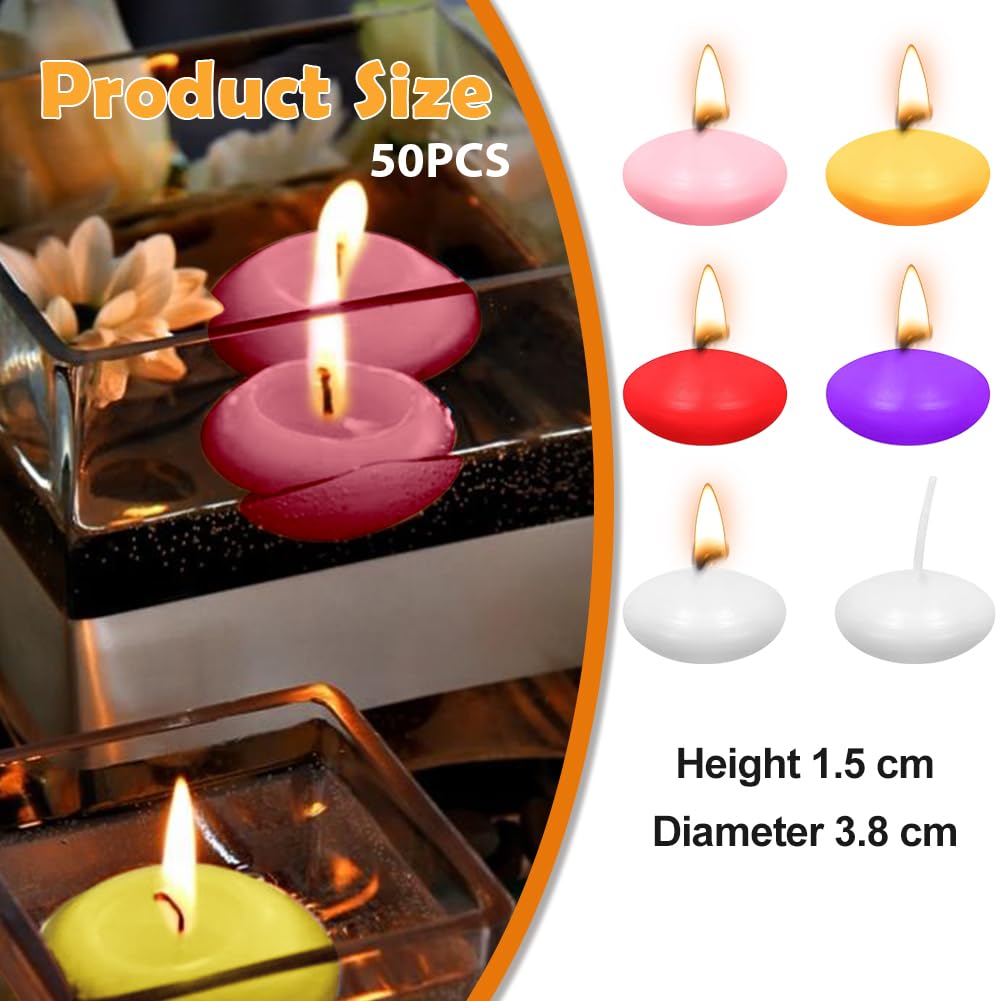Drijvende kaarsen voor bruiloft, SPA, Valentijnsdag, diner, Kerstmis, ongeparfumeerd, 4,5 cm x 2,5 cm, wit, 20 stuks
