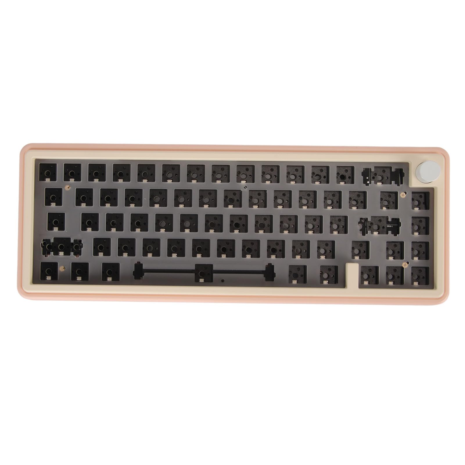 Jectse Kit de Teclado Mecánnico DIY de 67 Teclas con Teclado Barebones Intercambiables en Caliente con Cable RGB Inalmbrico 2.4G5.0 Tipo C, con QMK y Via, para, Párrica X, (Pink)