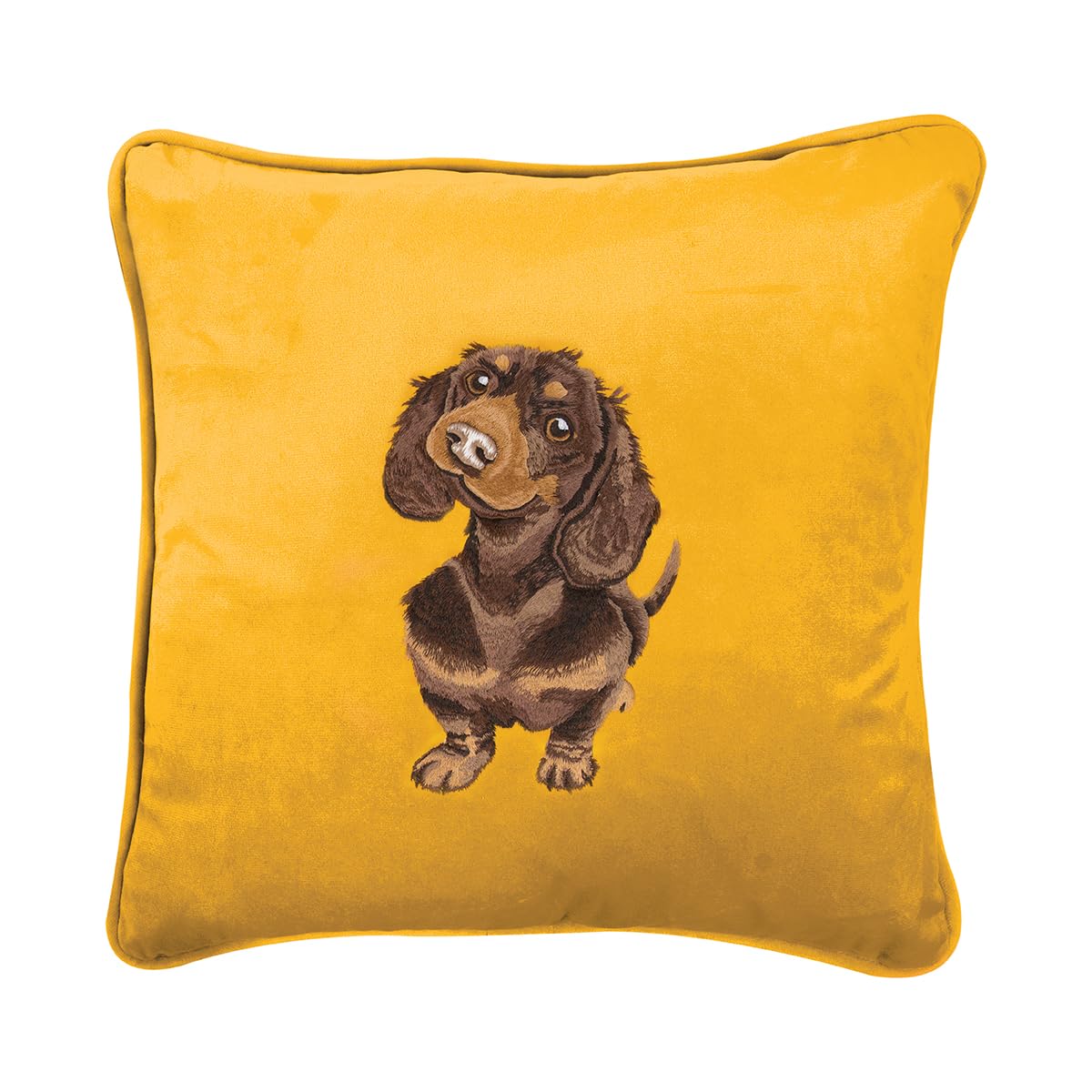 Wrendale Designs by Hannah Dale 'Little Sausage' Dachshund Embroidered Cushion