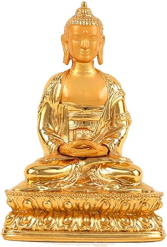 Figura Amitabha Guanyin de aleación de metal de 2.4in, bañada en oro de Nepal Tranic Nepal Eficaz para decorar el hogar
