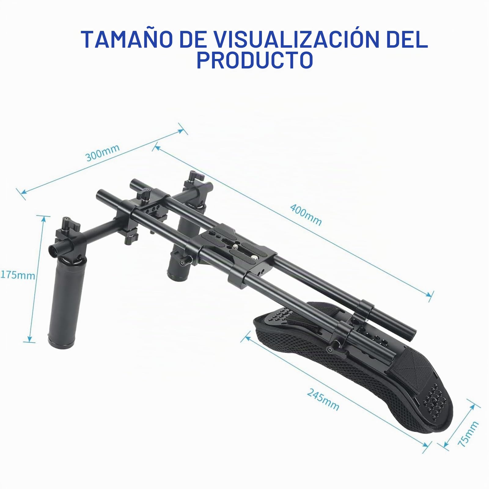 NICEYRIG Sistema de Soporte de Almohadilla de Hombro de 15 mm para cámara réflex Digital sin Espejo, Plataforma de rodaje de vídeo Estable con Placa Base Universal - 435