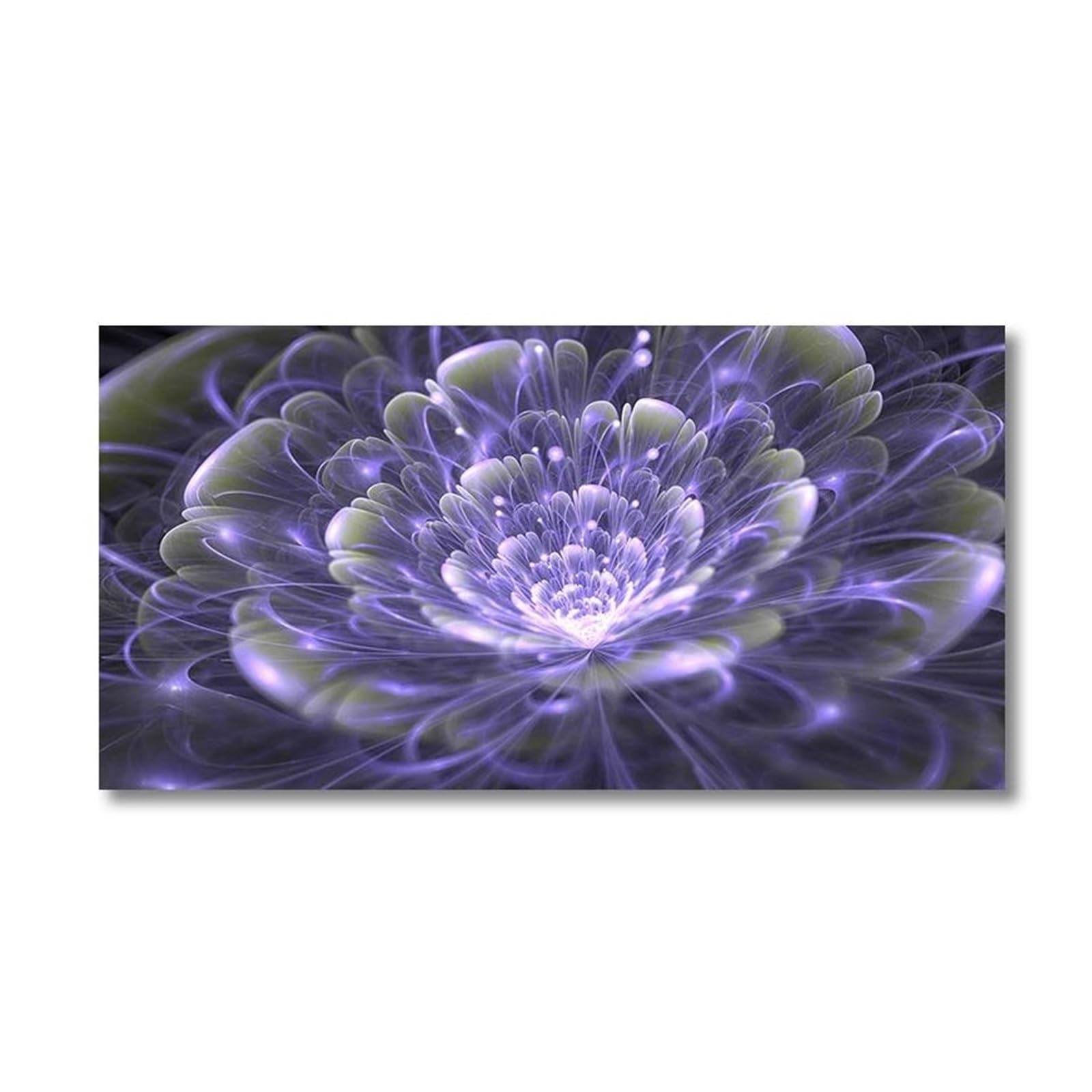 Images en Fleurs Fractales Bleues pour Habiller un Mur de Salon Vide 30x60