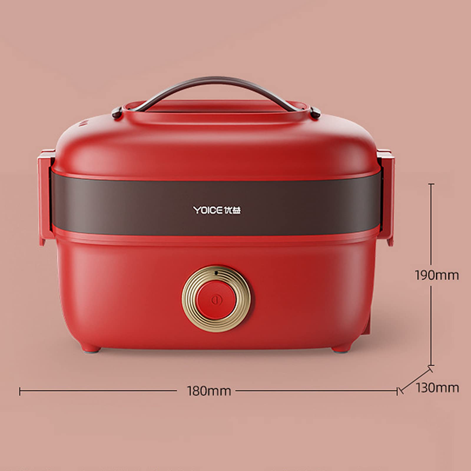 CASOTA Fiambrera Bento Caja Bento Contenedor Cajas Bento Termo Aislante Eléctrico Térmico Adultos Adultos A Prueba De Fugas Acero Inoxidable 270W Doble Capa con Compartimentos