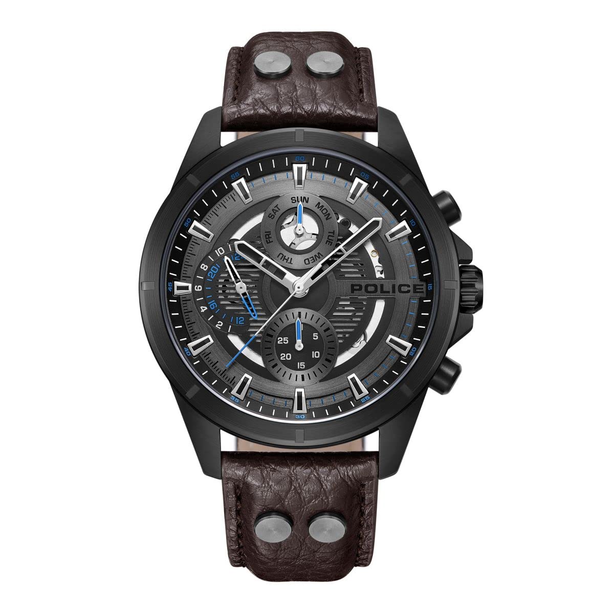 Police Black Dial Quartz Multifunction Leather Watch for Men-Plpewjf0004602 (B0BVMM511M) Amazon Price History, Amazon Price Tracker