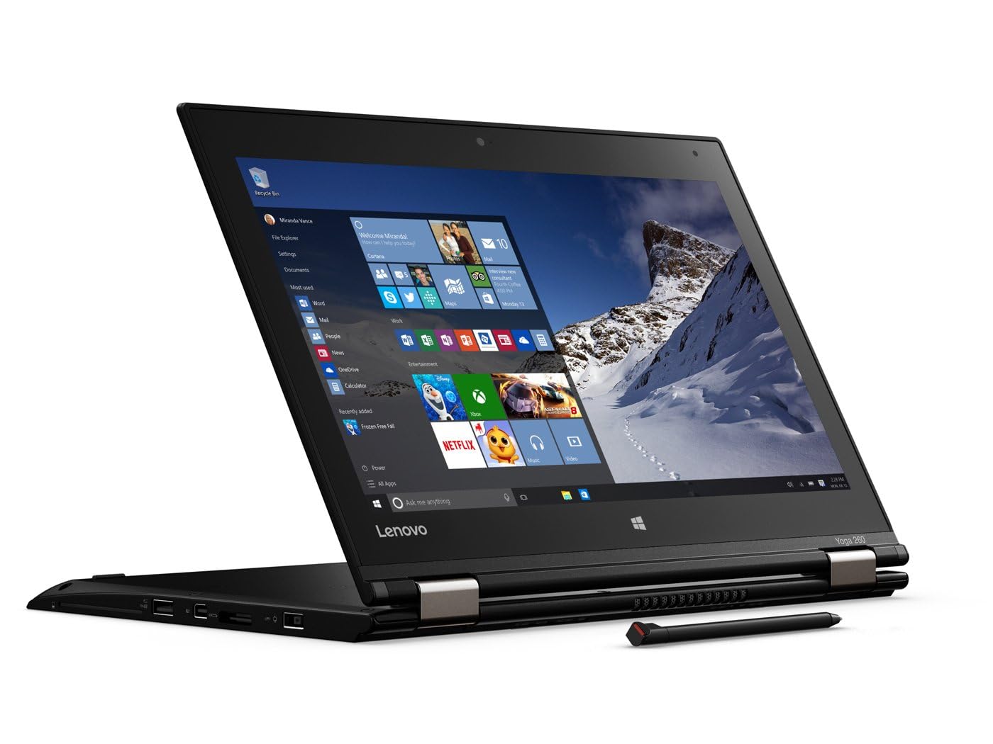 Lenovo ThinkPad Yoga 260 Ordinateur Portable Intel Core i5-6300U, Ram 8 Go, SSD 256 Go, écran Tactile 12,5" - WiFi, Bluetooth, CAM, AZERTY Clavier Français avec Autocollants (reconditionné)