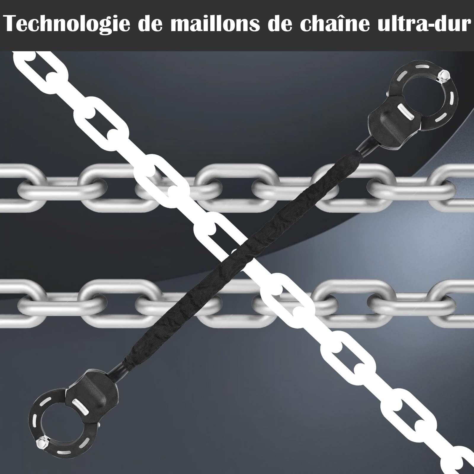 Antivol Trotinette Electrique, Cadenas Trotinette Electrique Renforcé avec Clés, Antivol Sécurisé pour Scooter, Vélo et Trottinette Électrique (Noir)