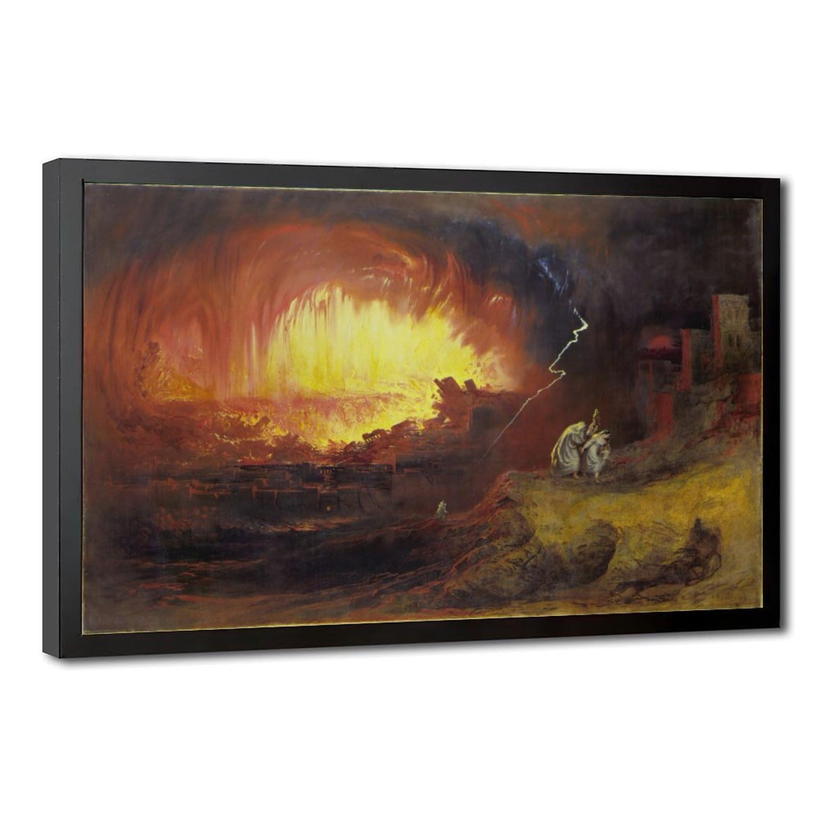 WCYB The Destruction of Sodom And Gomorrah Painting 1852 by John Martin Prints Posters Canvas Deco Paintings Wall Art For Office Living Room Hangable Frame