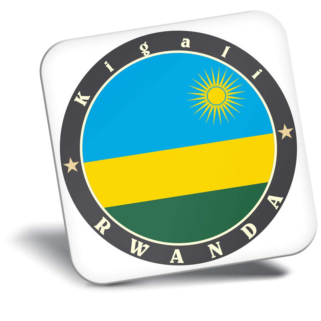 Destination Vinyl Ltd Fridge Magnet - Rwanda Kigali Flag Africa Travel 5189