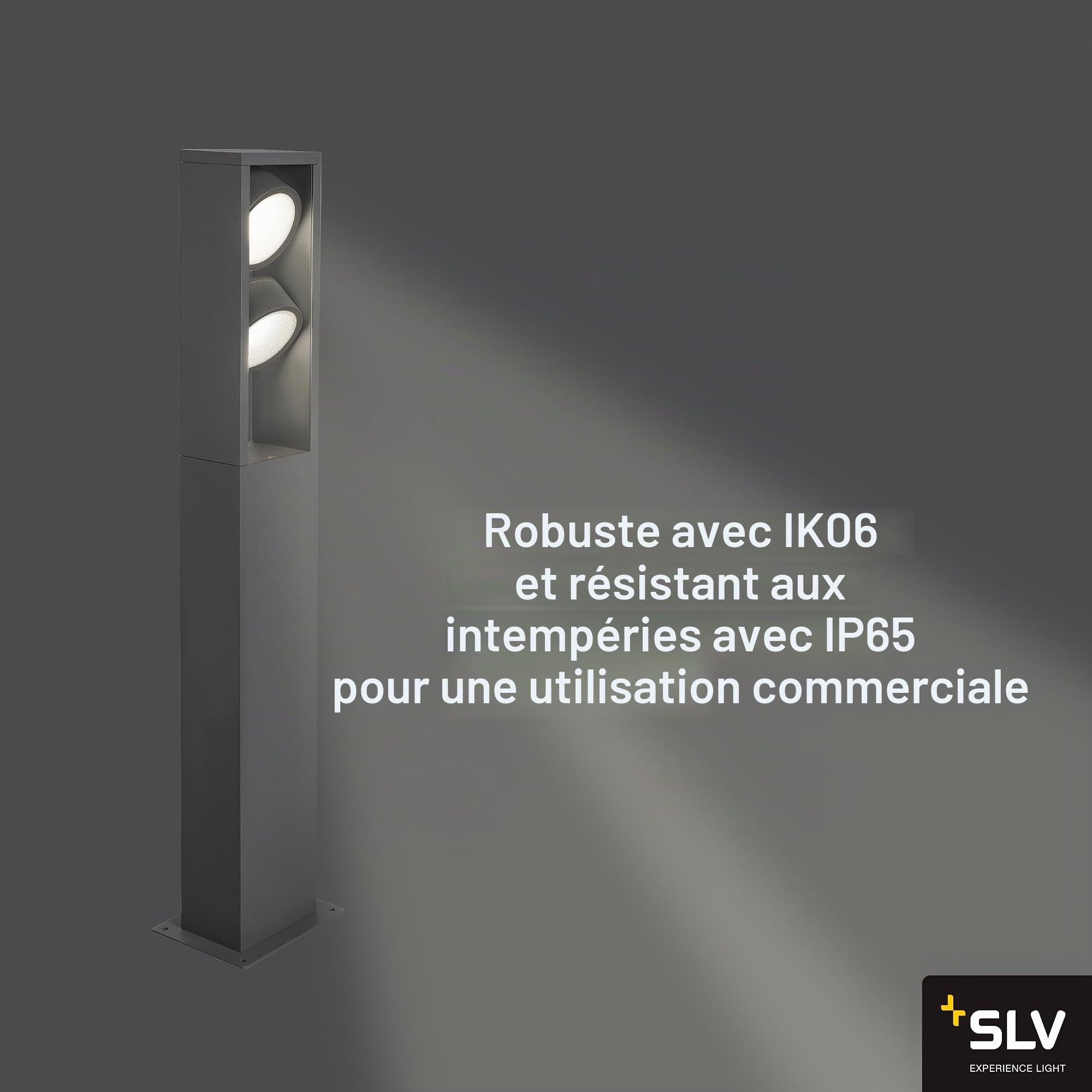SLV Lampadaire ESKINA FRAME 75 FL - Éclairage extérieur LED pour chemins, murs, entrées, jardin - Interrupteur CCT 3000/4000 K - IP65-27 W - 2400 lm - Anthracite