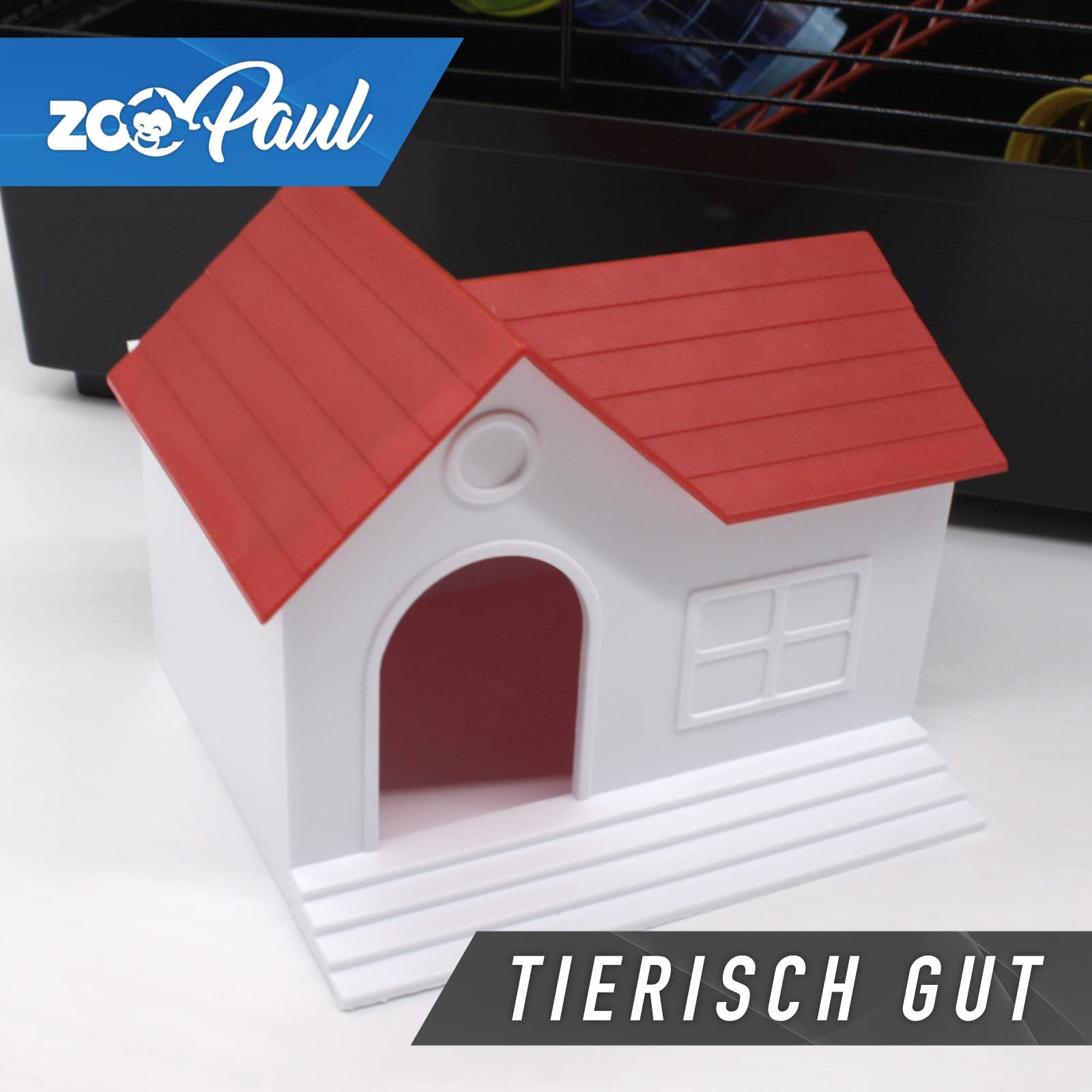 ZooPaul Nagerkäfig Hamsterkäfig XXL mit Zubehör Maus Hamster Käfig Tunnel Haus (Schwarz Bunt)