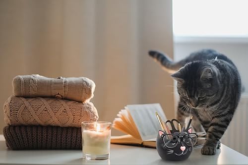 Miniatura 5 de Soporte y jarrón para lentes de gato, soporte de cerámica para gafas de sol y lentes de gato negro, organizador de decoración y exhibición de regalo