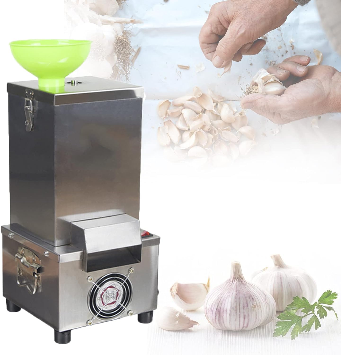200w Commercial Garlic Peeling Machine 25kg/H Electric Automatic Garlic Peeler Separator Automatic Garlic Peeler Detachable And Easy To Clean For Restaurant Kitchen