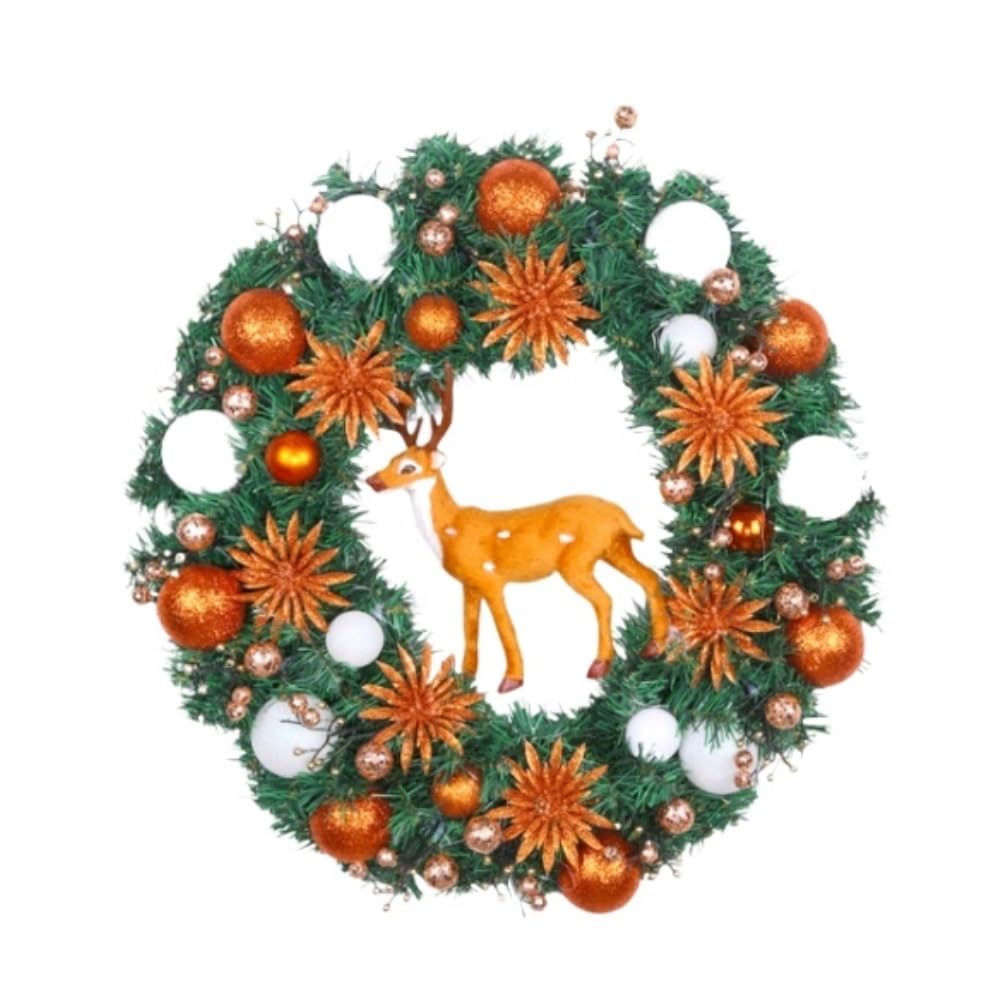 Winterkranz Dekokranz Die Weihnachtskranzdekoration Eignet Sich for Die Innen- Und Außendekoration Adventskranz Christbaumschmuck(7 3/8)