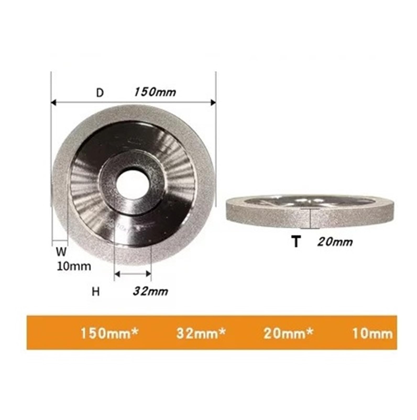 Muela abrasiva de Diamante de aleación for rectificado de cerámica, tungsteno, Acero, CBN, Fresa, Cuchillo de Tallado, máquina de afilar, 150 x 32 Agujeros