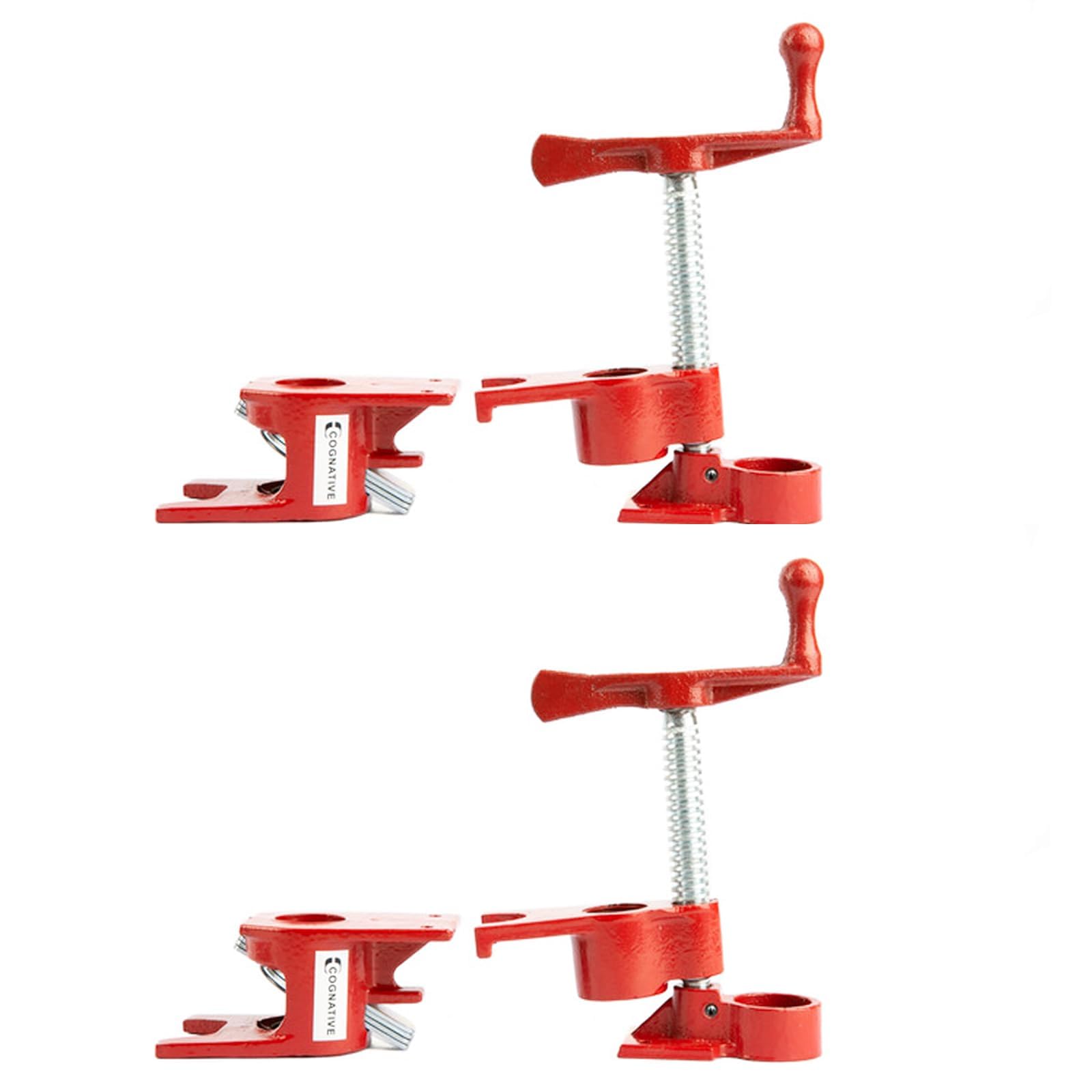 Abrazadera de tubo de 3/4 pulgadas para carpintería, abrazaderas de tubo de liberación rápida de hierro fundido resistente con soporte para mejoras del hogar, taller y sitio de construcción