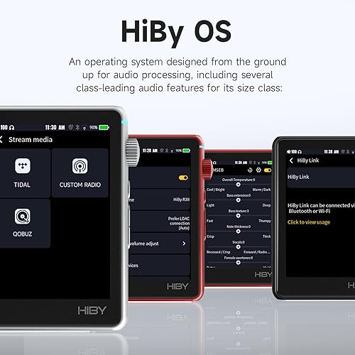 Miniatura 6 de HiBy Reproductor MP3 de alta fidelidad R3 II con Bluetooth y WiFi Soporta transmisión DSD PCM MQA dongle 0.138 in+4.4mmBAL Jacks