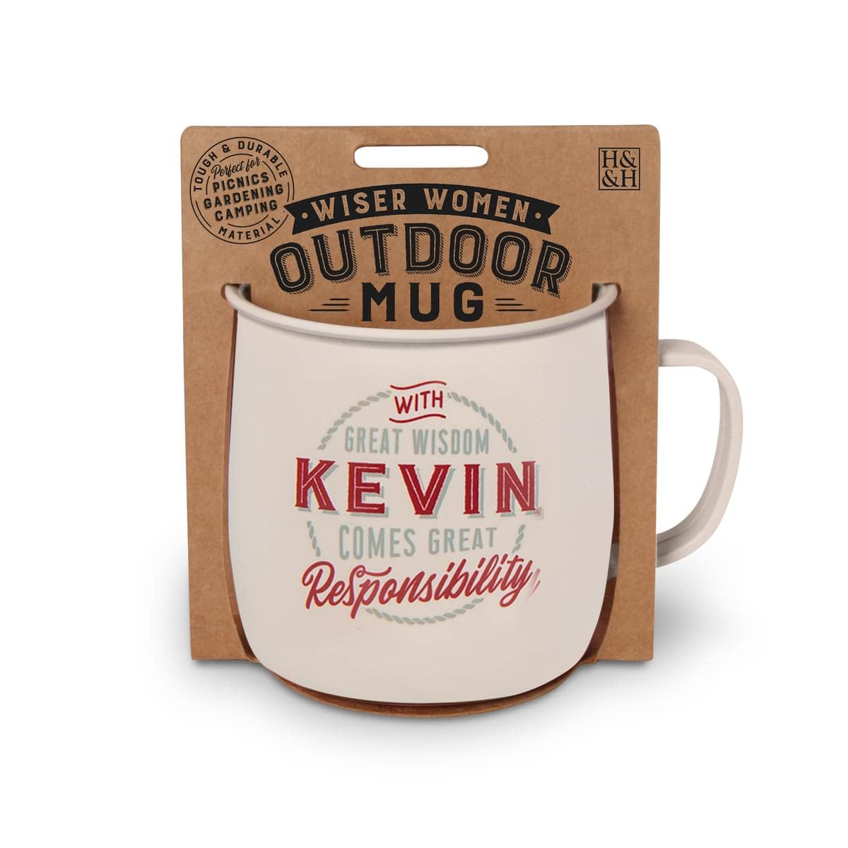 History & Heraldry Personalised Outdoor Mug (Kevin), White