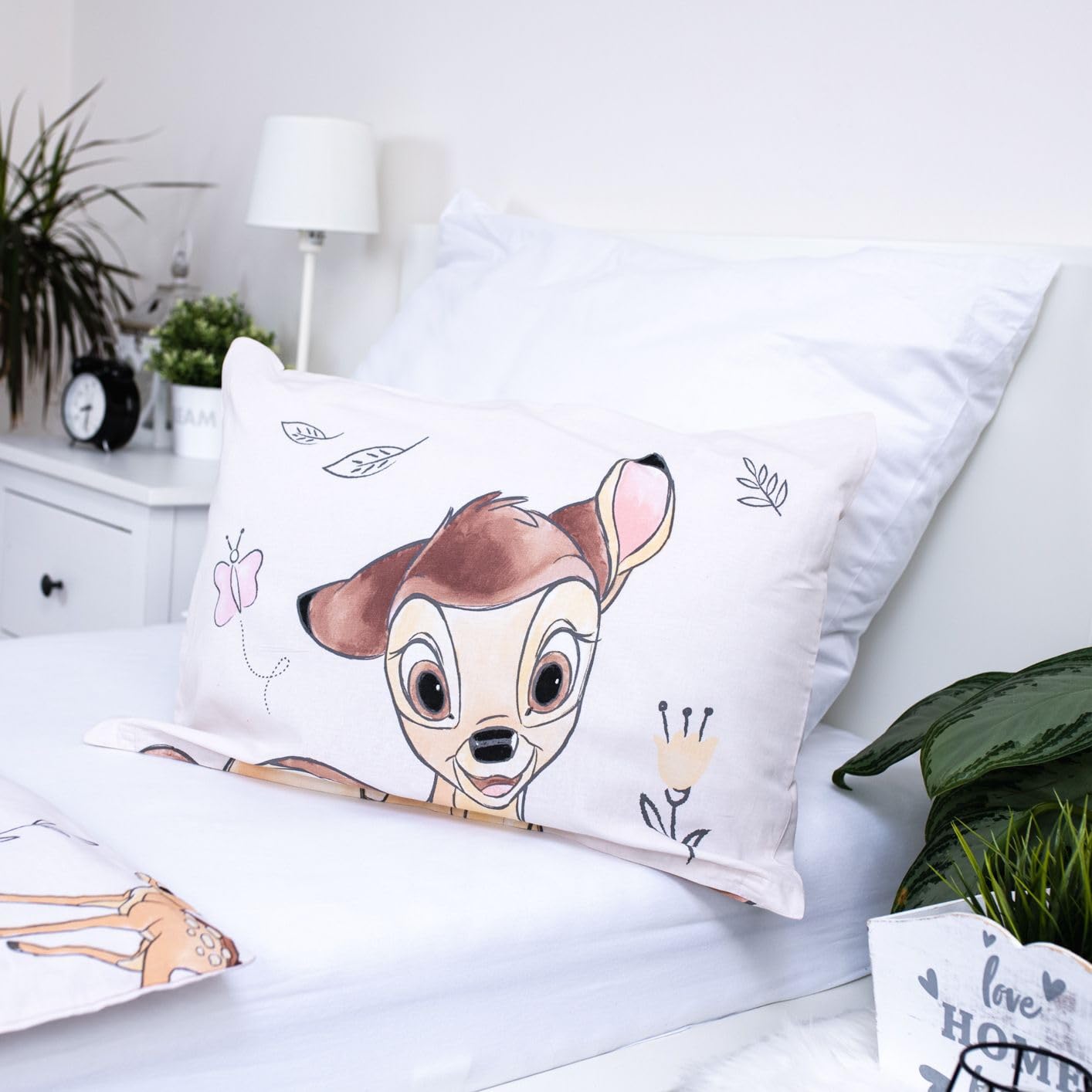 Jerry Fabrics - Set di biancheria da letto per culla per bambini, motivo: Bambi, copripiumino 2 pezzi 100 x 135 cm + federa 40 x 60 cm, 100% cotone