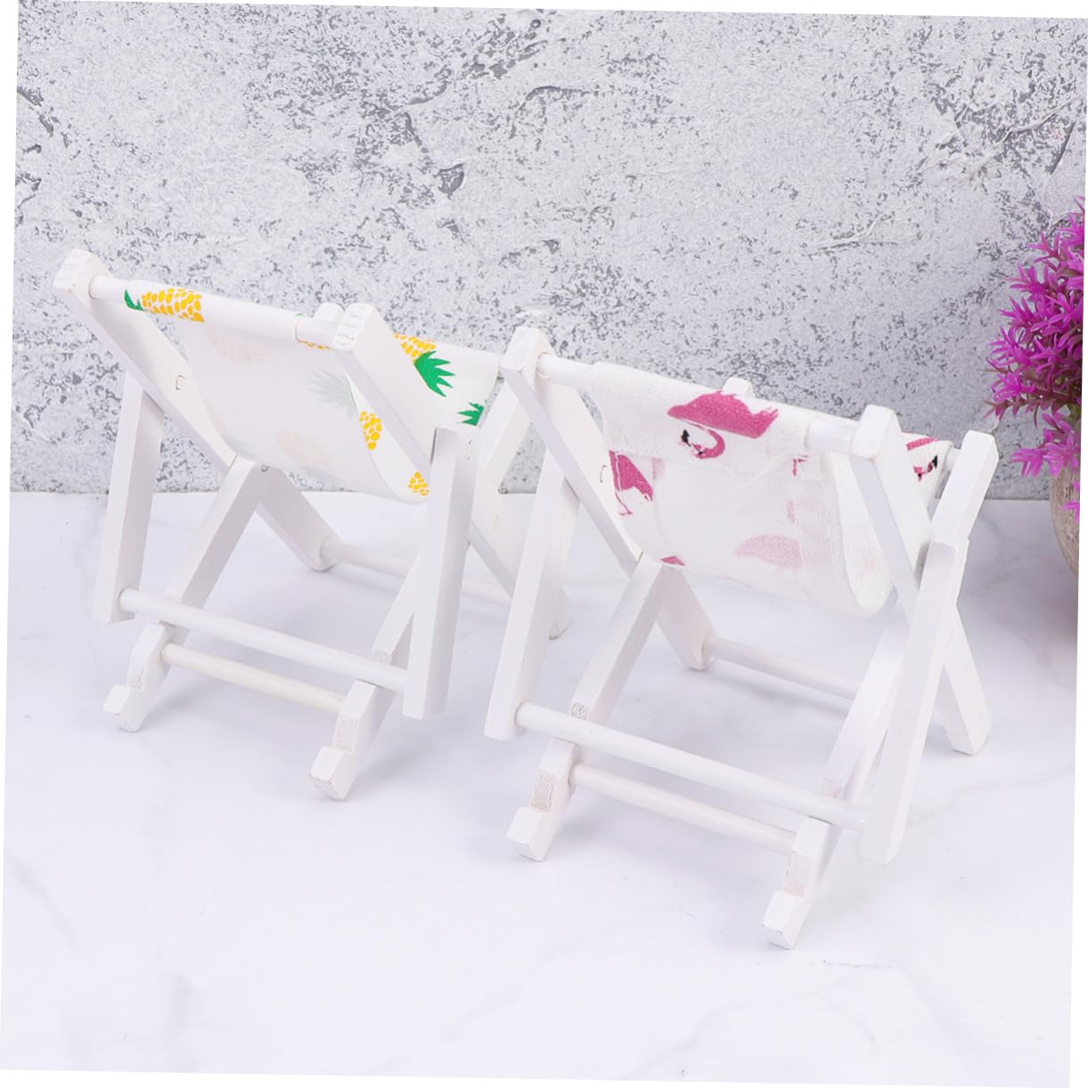 Artibetter 2 Pcs Miniature Dollhouse Furniture Sailor Ocean Decor Beach House Decor Nautical Furniture Beach Chairs for Kids Mini Wood Beach Chair Bamboo Household White Pendant Seaside