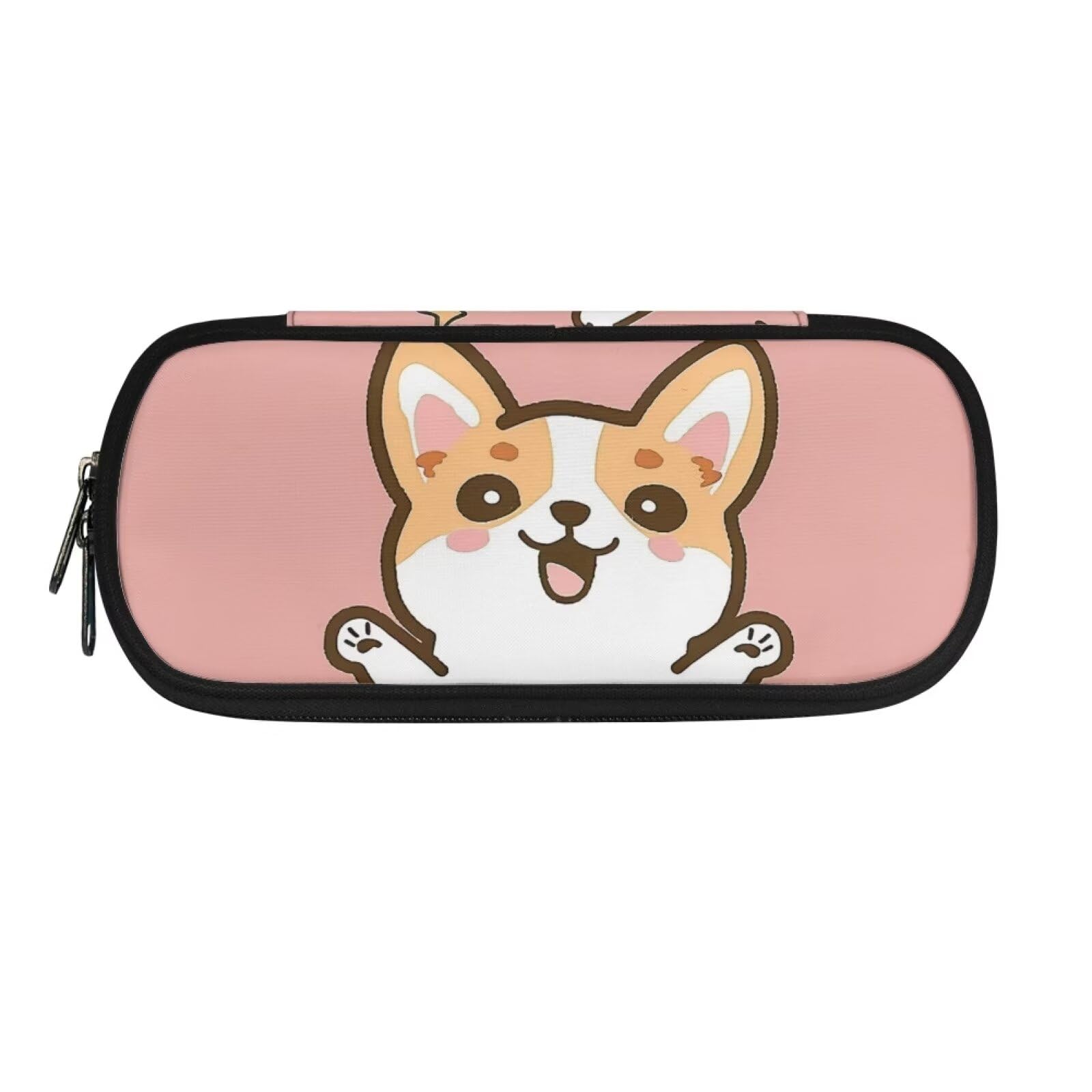SCRAWLGOD Corgi Pencil Case Girls Pecnil Bag for Kids 8-10 Pink Pencil Pouch Large Capacity Pen Cases Office School Holder Storage — image 1