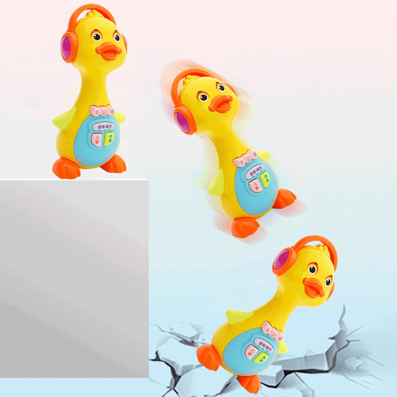 Duck Toy: Electric Light Walking Musical Action Figure, Crawling Learning Toy for 6-18 Months, Interactive Educational Birthday Gift For