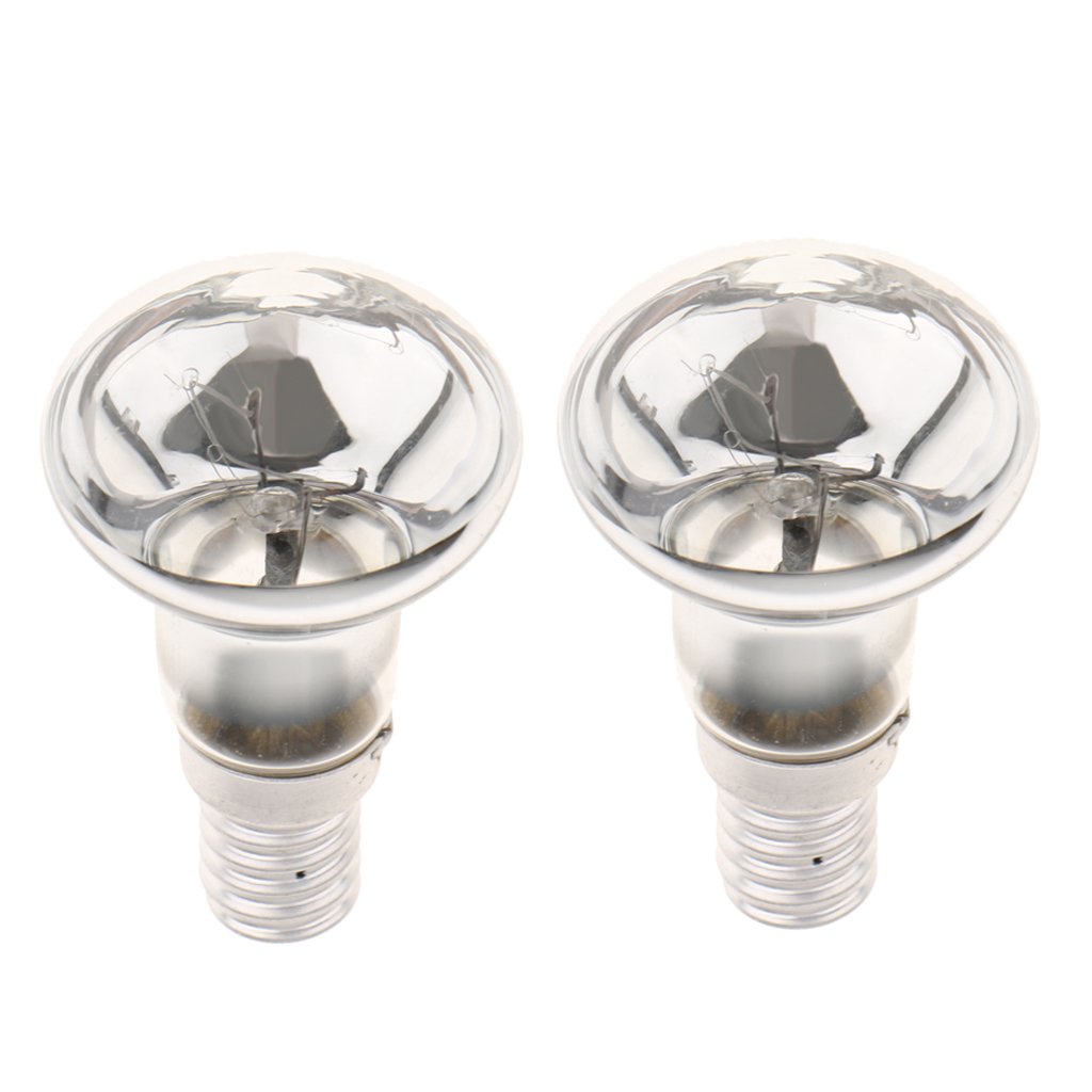 Gazechimp 2pcs 25W SES R39 E14 Reflector Bulbs Glass Tungsten Lamp Spotlight for Home Office Shop Silver