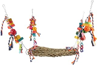 Mipcase Pássaro De Brinquedo Pendurado Papagaio Brinquedos De Papagaio De Brinquedo Suprimentos Para Pássaros Brinquedos De Pássaro Mastigar Brinquedo De Animal De Estimação Balanço