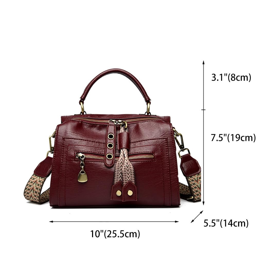BUKESIYI Damen Tasche Umhängetasche Handtasche Frauen Klein Schultertasche Lack PU Leder Weekender DE77366