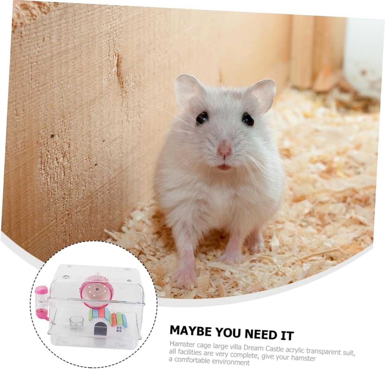 Sosoport 1set Hamster Villa Running Wheel Food Bowl and House for Small Pets Habitat for Hamsters Chinchillas and More Random Style