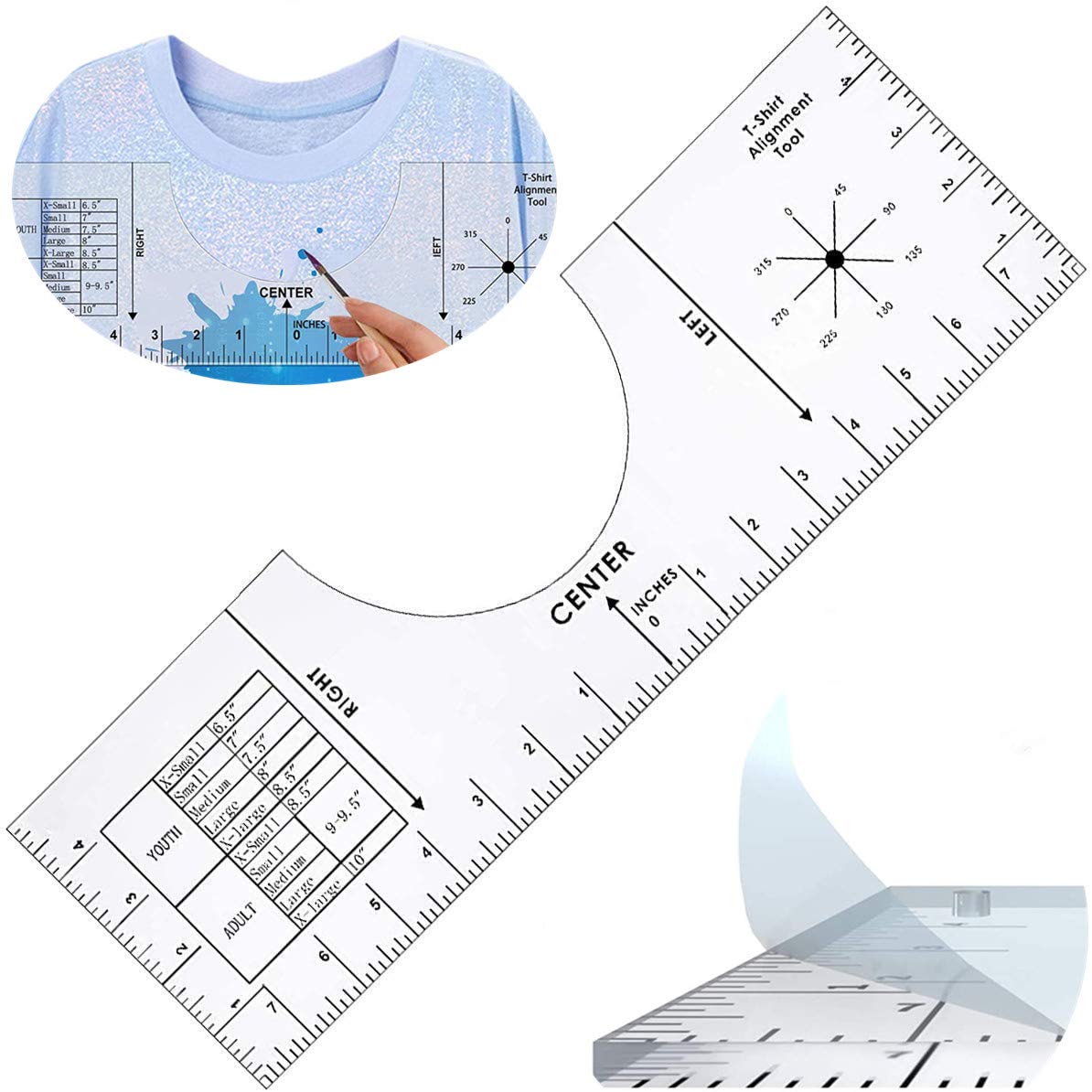 Buy TShirt Rulers Guide, TShirt Alignment Guide for Applying Heat