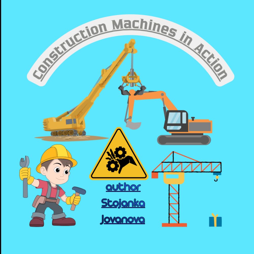 Construction Machines in Action: A Kids Coloring Book with Excavators, Cranes, Roads, and Buildings