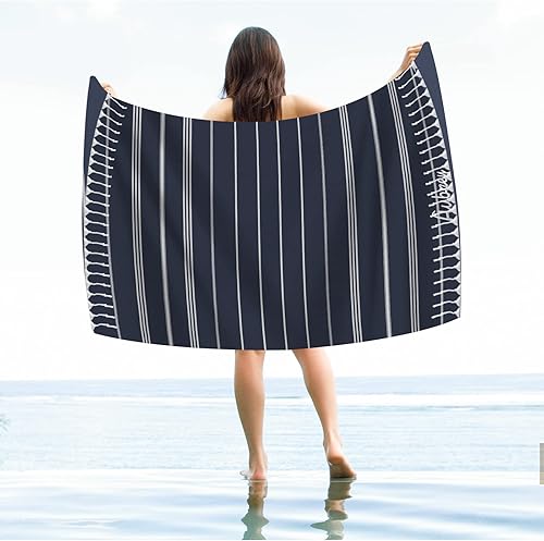Miniatura 6 de Toallas de playa de algodón personalizadas con borlas para adultos, de gran tamaño, 39 x 70 pulgadas, toalla de playa turca con nombre bordado,