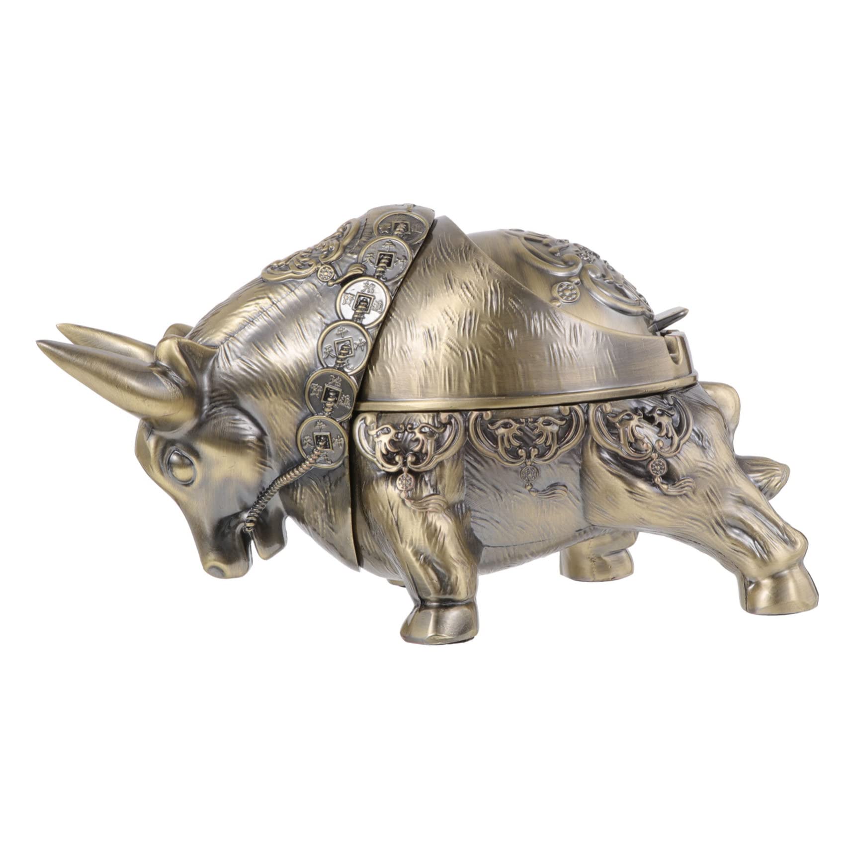 Cenicero Decorativo De Metal Con Diseño De Dragón - Tapa Antiderrames, Para Sala, Escritorio, Coleccionistas