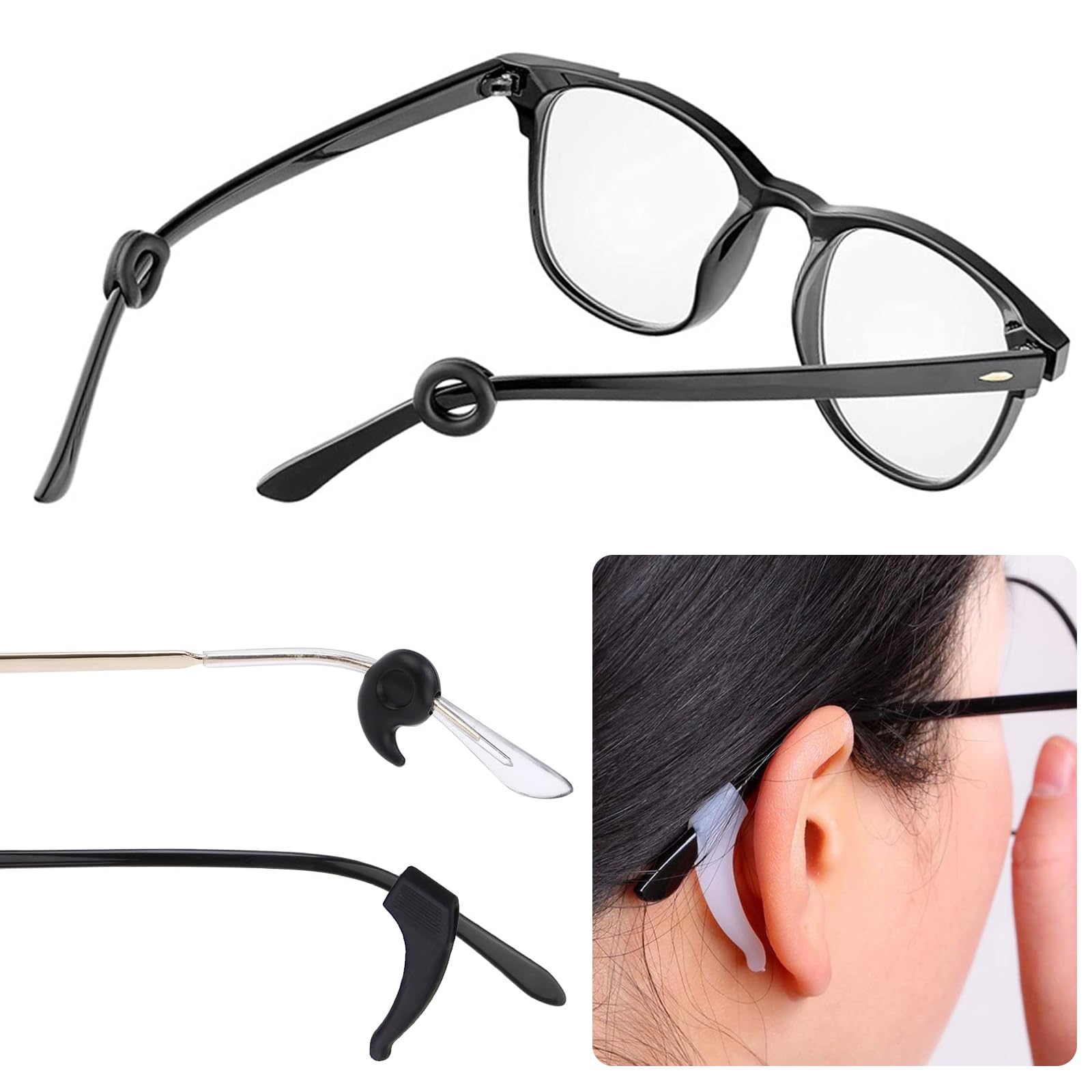 Ganci 16 Paia Ferma Occhiali In Silicone Antiscivolo Per