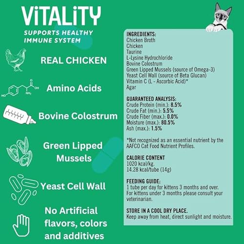 image for Kitty Up Vitality- Lickable Cat Treat Pouches for Indoor Cats - All Na