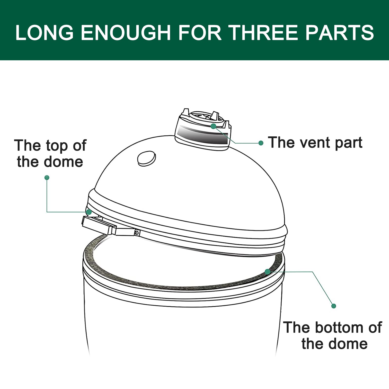 Quantfire High Temp Grill Gasket Replacement For Kamado