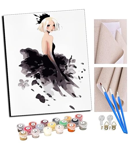 TUDOUTU Paint by Numbers Watercolor Black Ballerina Girl Kits for Beginners Adults DIY Art Decor Hand Painted Painting by Numbers Creative Gift Home Decoration 16x20 inch with Frame TUDOUTU Paint by Numbers Watercolor Black Ballerina Girl Kits for Beginners Adults DIY Art Decor Hand Painted Painting by Numbers Creative Gift Home Decoration 16x20 inch with Frame