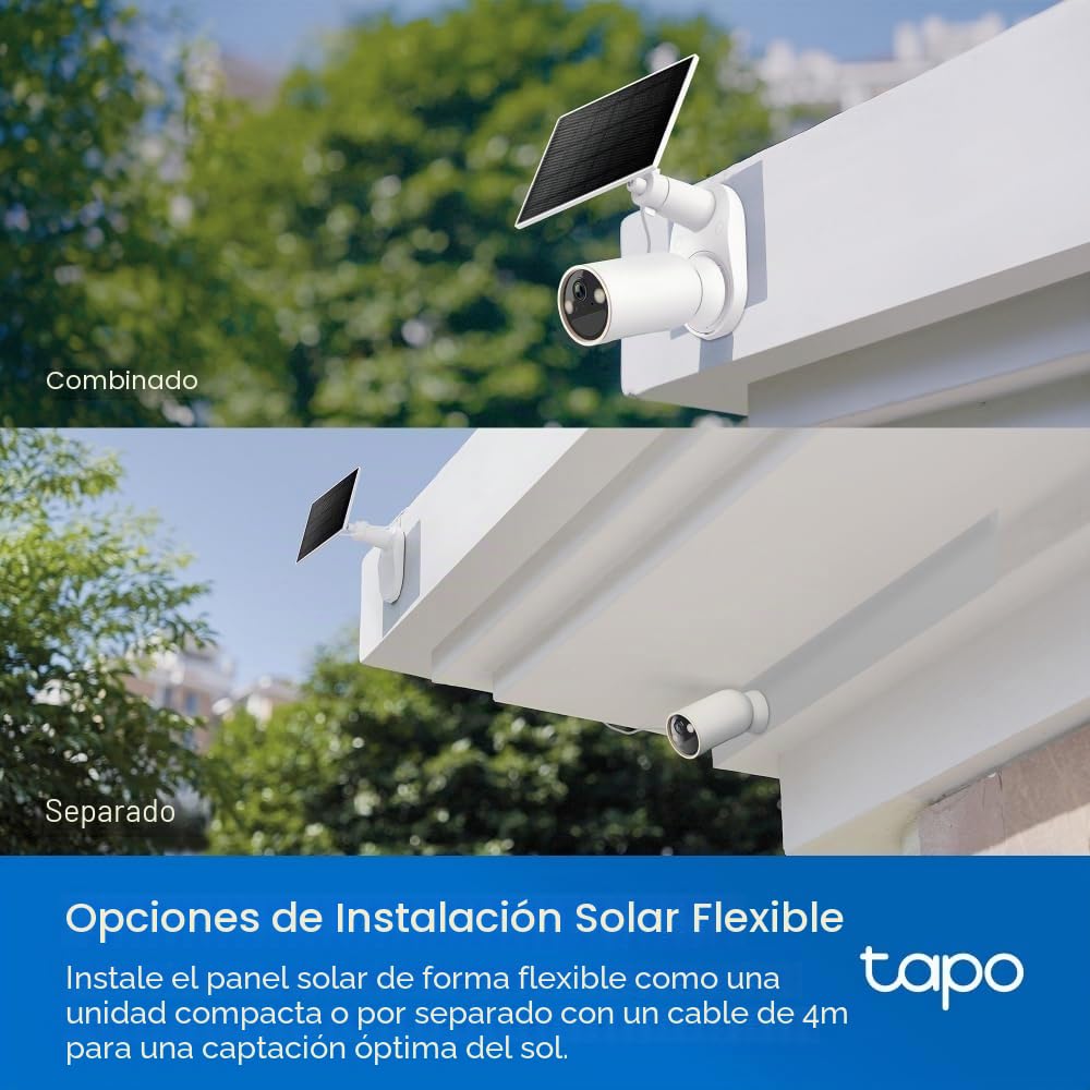 Tapo C460 Kit 4K 8MP Batería Solar Cámara de Seguridad para Exteriores inalámbrica, CCTV, Ultra HD, sin Tarifa mensual, detección de IA, conversación bidireccional, IP66, visión Nocturna a Color