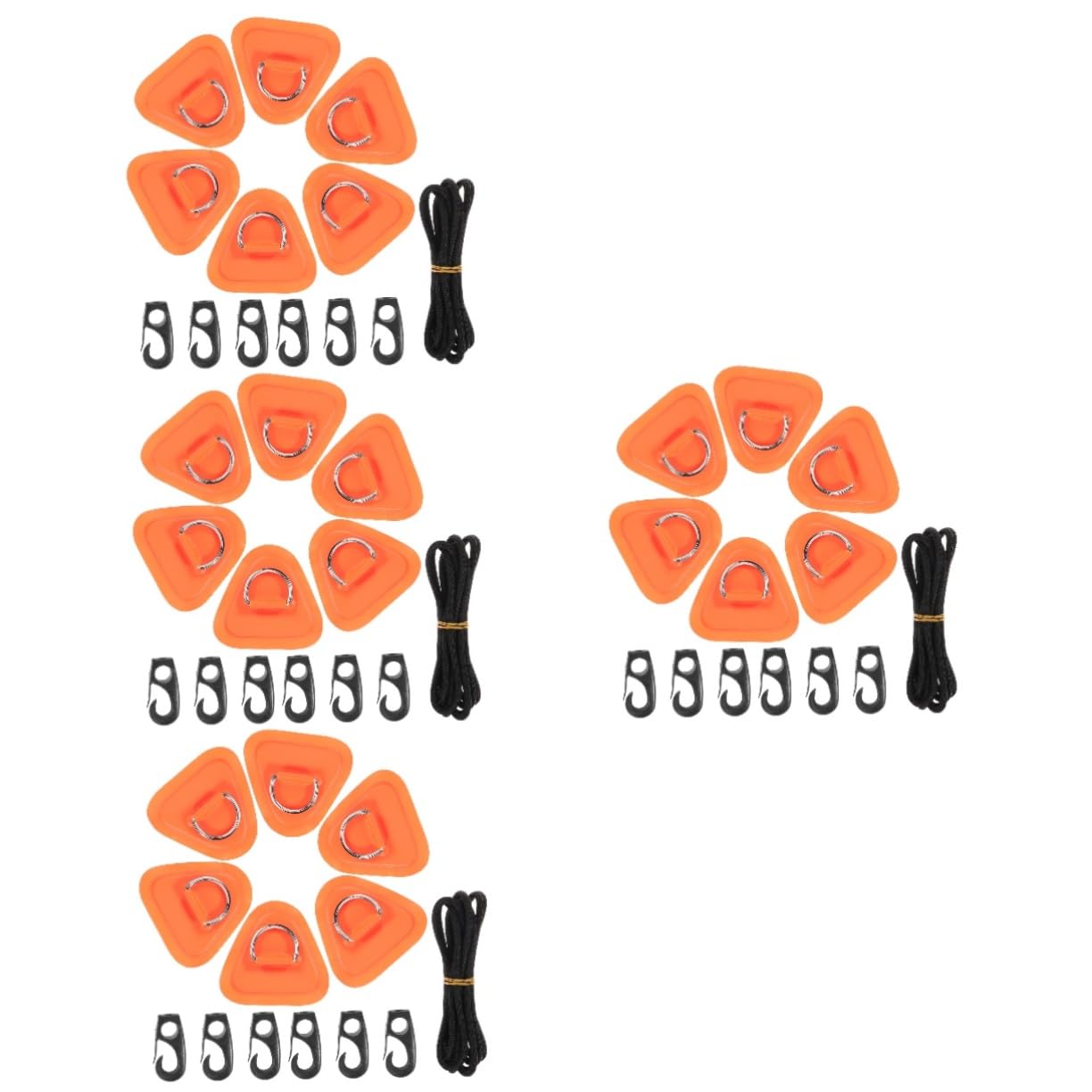 Toyvian Aufblasbare Plattenfixierzubehör D Ringe Kajak-Patches Kajak -Teile Aufblasbares Boot D-Ring-Patch Flicken für Schlauchboote Aufblasbares Kajakzubehör Plastik Orange